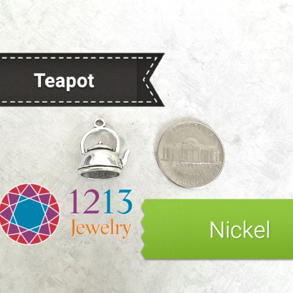 Handcreated Teapot Necklace on Sterling Silver Chain - Picture 9 of 11